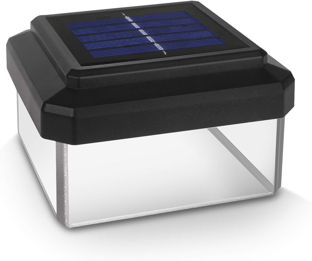 Inexperienced Blue GB128 LED Photo voltaic Lamp Fence Submit Backyard Gentle with Twilight Sensor 100 x 100 mm Heat White 4000 Ok Battery (Black, 1 Piece 100 x 100 mm)