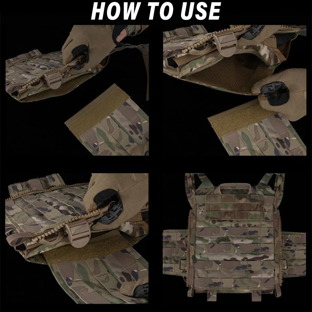 WLXW Taktischer Plattenträger, Seitliches Molle-Panel-Set for Airsoft-Jagdweste, Brustgurt-Ausrüstung, Passend for Magazintasche/Funktasche