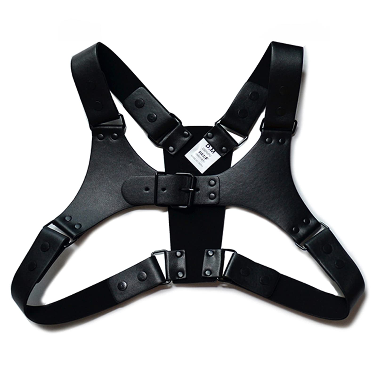 Harnais en Cuir pour Homme avec Bretelles Réglables Demi Harnais Ceinture De Poitrine Boucles D'Intérêt Gay Clubwear Costume Muscle Sling