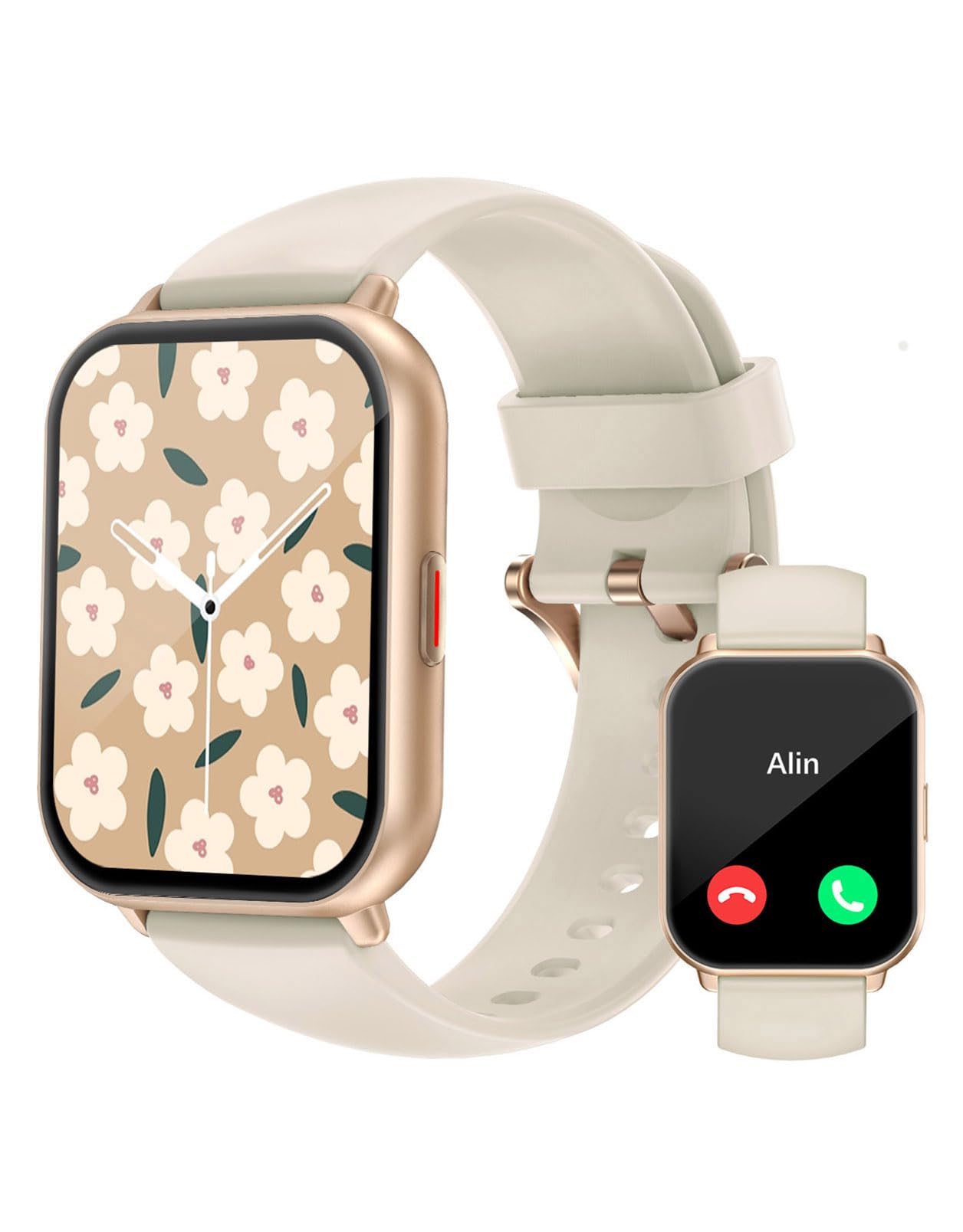RUIMEN RUIMEN Smartwatch con Llamadas,Reloj Inteligente Haga Reciba Llamada y Asistente Voz, Smartwatch Mujer Hombre con Podómetro Oxígeno Sanguine Impermeable IP68 100+ Deportes Modos Pulsera de Actividad