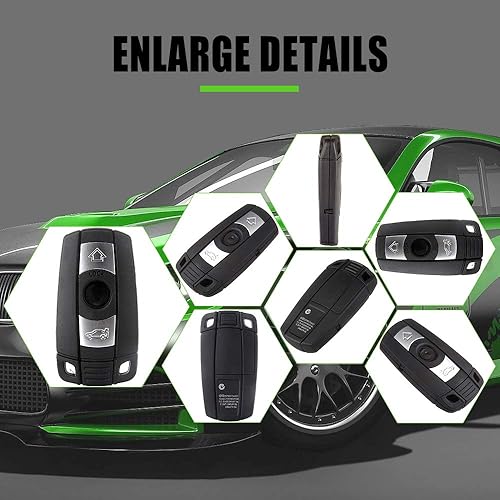 Miniatura 6 de SCITOO 1 llavero remoto para 323i 325Ci 325i 325xi 328i 328i xDrive 328xi 330Ci 330i 330xi 335d 335i 335i xDrive 335is 335is 335xi 525i 525xi 528i