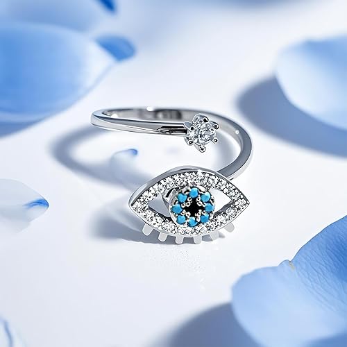 Miniatura 56 de Anillo de plata 925, anillos de plata ajustables para mujer, anillos de pulgar abiertos, anillos de circonio, anillos ajustables, anillos abiertos