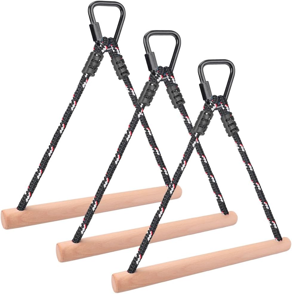 BeneLabel Trapeze Swing Bar, Kids Monkey Bar Obstacle Course Training Bar Outdoor Playset Trapeze Bar Swing Set with Carabiner for Kids Playground Training Equipment Indoor Fun Activity