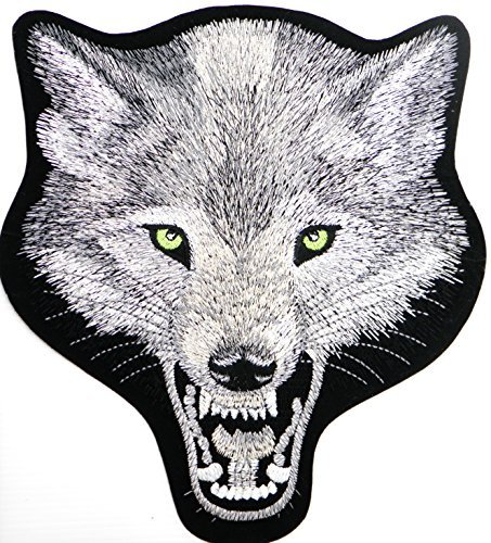 9.5" x 10" Big Large Jumbo LONE WOLF NO CLUB Fox Dog Hog Outlaw Logo Lady Biker Rider Back Patch Sew Iron on Embroidered