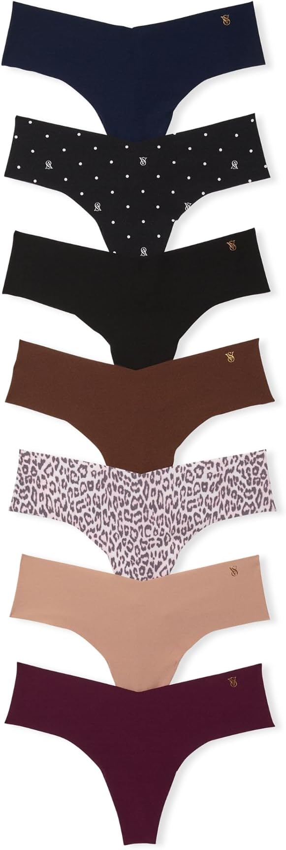 Victoria's Secret Women's No Show Thong Underwear, Panties for Women, Multi Pack (XS-XXL)