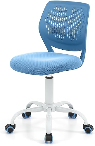 Miniatura 22 de POWERSTONE Silla pequeña de escritorio para oficina en casa, silla giratoria para computadora de estudio, silla de trabajo de altura ajustable con