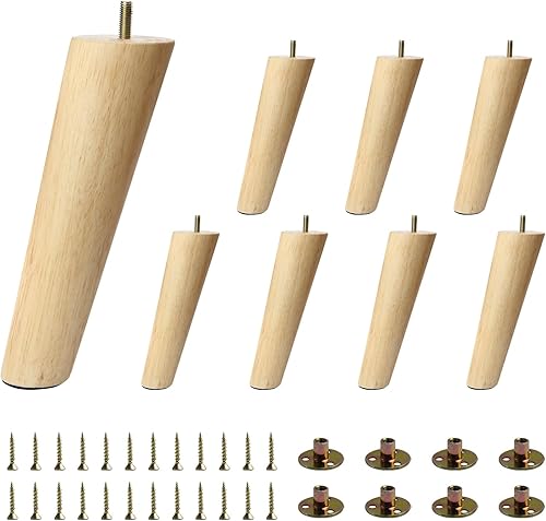 Patas de repuesto de madera maciza de alta calidad para sofá, sillón, silla, otomana, sofá biplaza, mesa de café, armario (incluye accesorios de