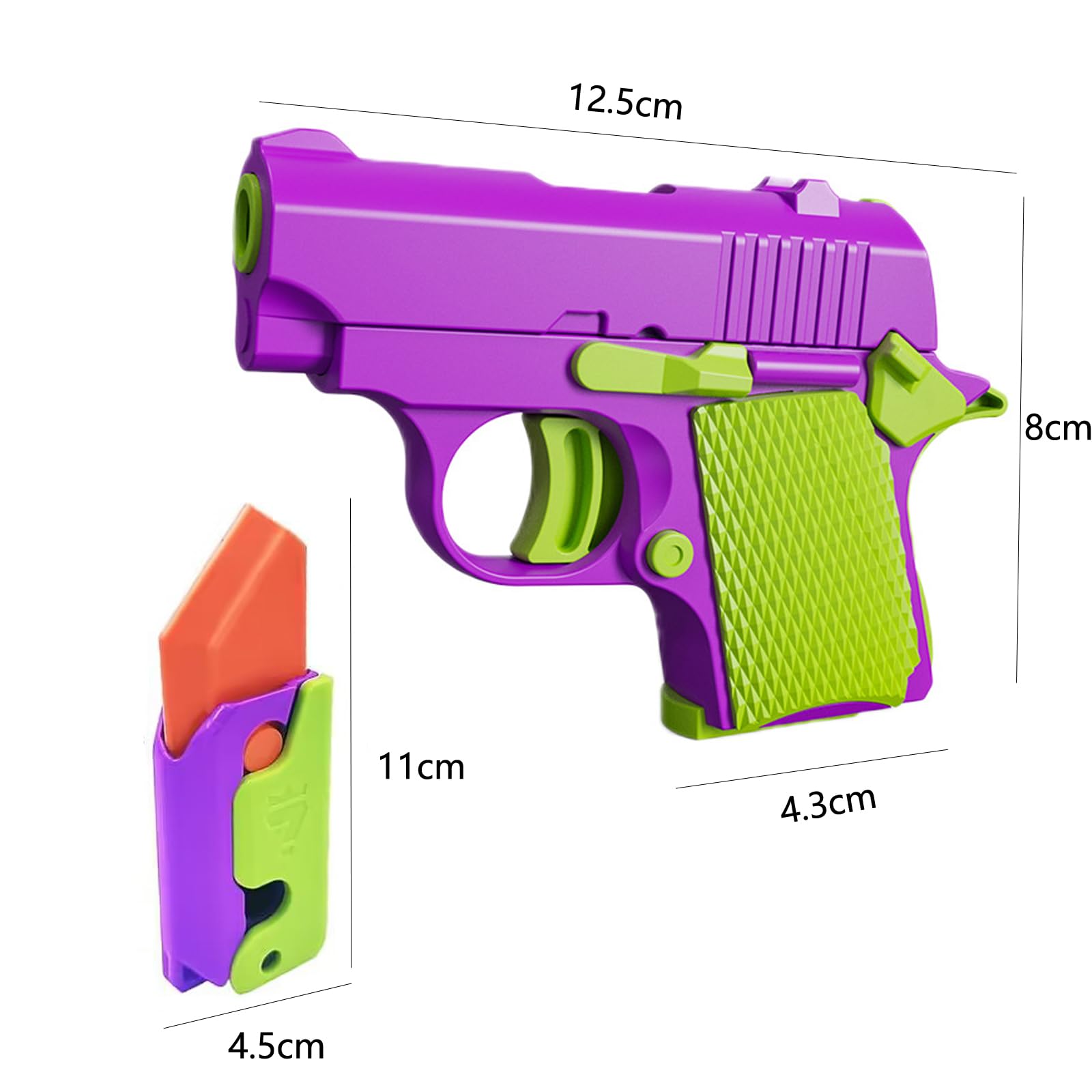 YUDANSI Pistolet symulacyjny, 2 szt., z nadrukiem 3D, zabawka antystresowa, dla dzieci i dorosłych, chłopców i dziewczynek, prezent na Boże Narodzenie, urodziny, imprezę, zabawka (niebieski)