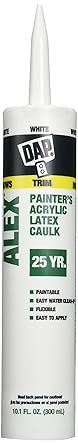 Dap 18670 Alex White Painter's Acrylic Latex Caulk and Silicone Sealant, Case of 12-10.1-Ounce Cartridges