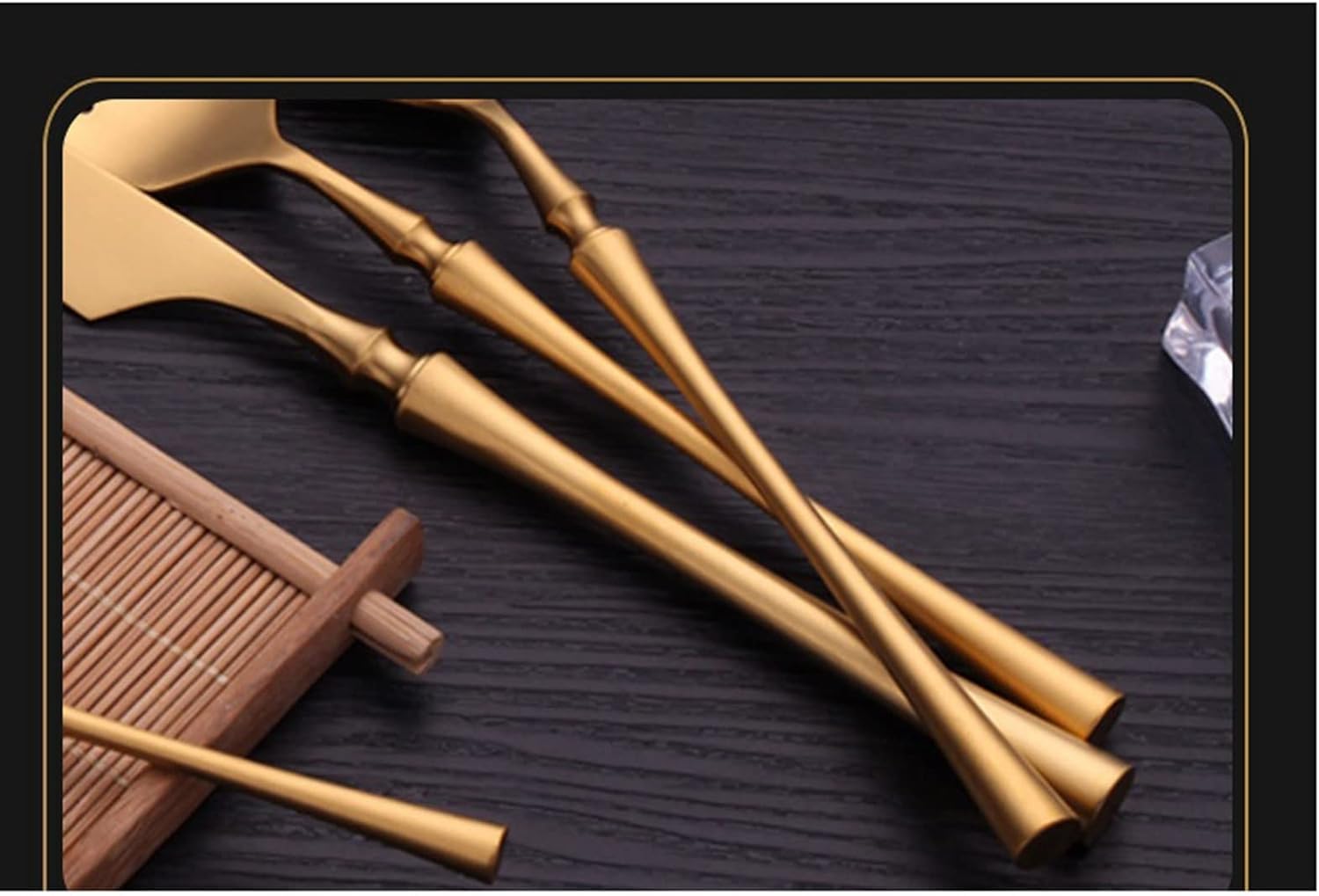 Tenedores de postre, juego de cubiertos de tenedores de postre, tenedores de cena de acero inoxidable, tenedores de pasta clásicos elegantes de primera calidad retro, tenedores de cubiertos dorados, t
