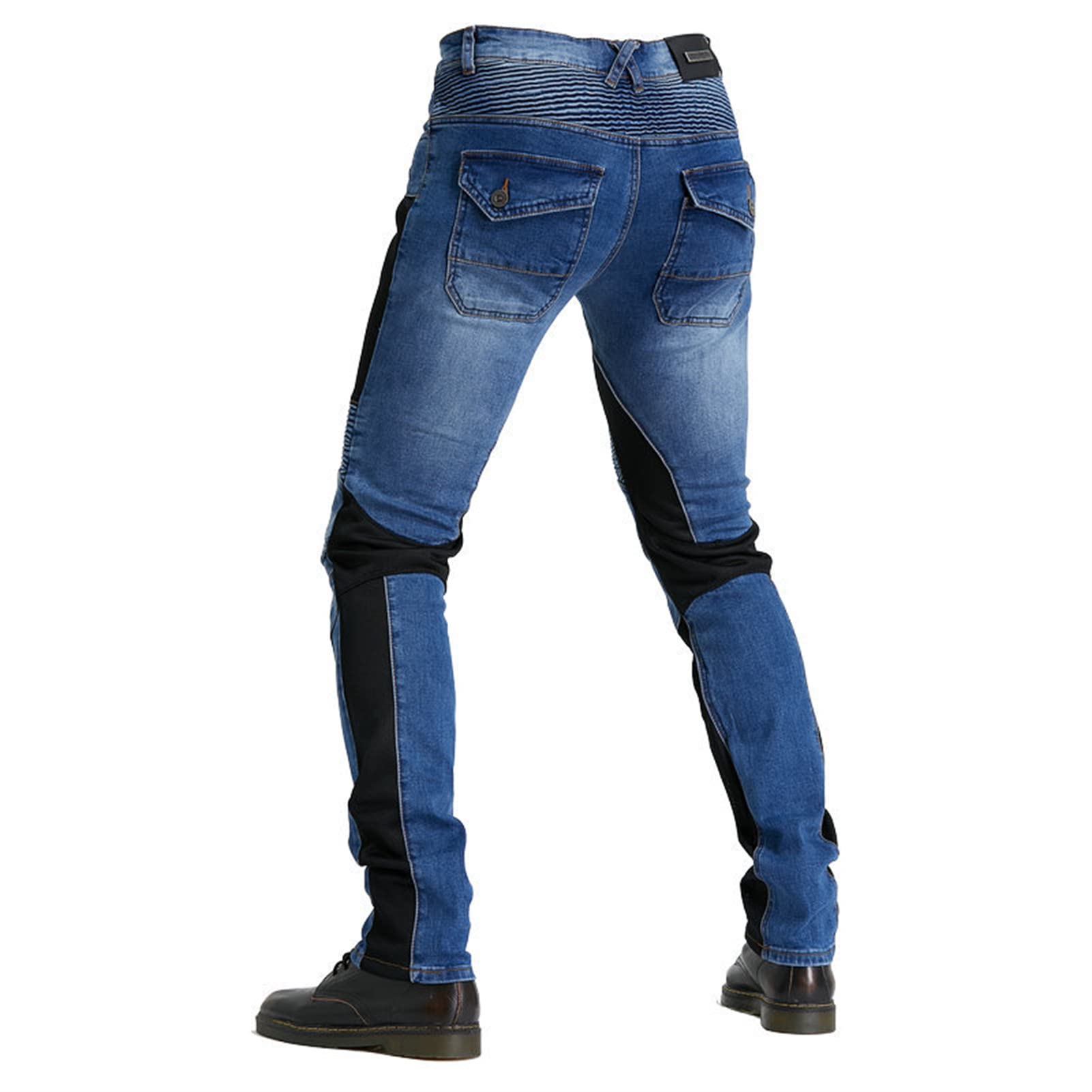 Hombre Motocicleta Pantalones Jeans Con Protección Motorcycle Biker Pant 4 X Equipo De Protección, Pantalones De Carreras Profesionales Transpirables De Verano (Blue,XL)