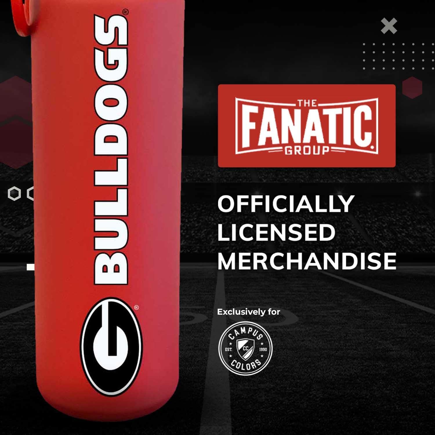 Campus Colors NCAA Stainless Steel Water Bottle - Twist on cap - 24 oz - Carry Clip - Keeps Your Drinks Hot or Cold for Hours (Georgia Bulldogs - Red) - Image 5