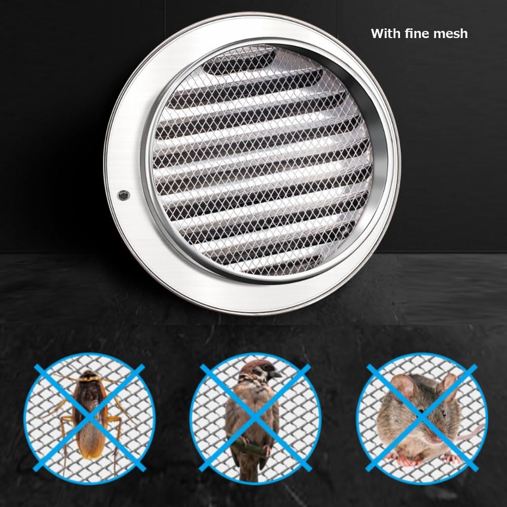 304 Stainless Steel Wall Vent Cap – Round Soffit Vent Cover For Dryer, Bathroom, Kitchen, HVAC (2 To 11 Inch Adjustable)