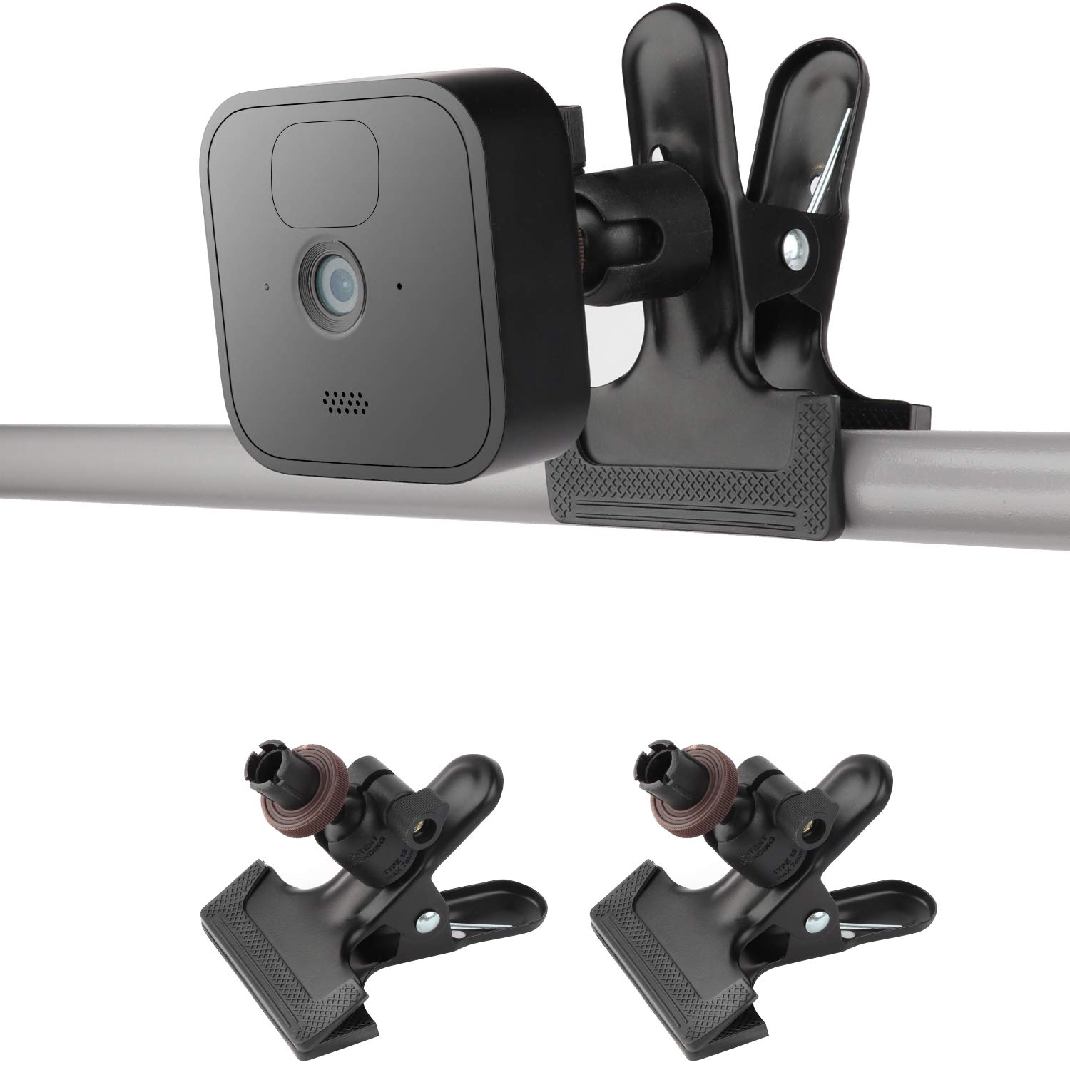 iTODOS 2 Pack Clip Clamp Mount for Blink XT,Blink XT2,Blink Mini,All-New Blink Outdoor, Metal Desk Clip Clamp Holder, Attach Your Blink Home Security Camera Wherever You Like Without Any Tools