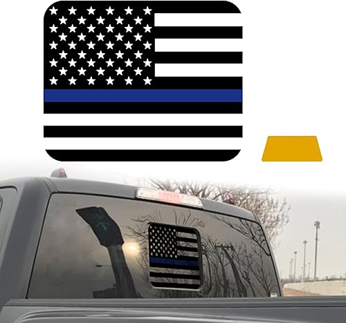 Calcomanía de la bandera estadounidense para ventana central trasera compatible con Ford F150 F250 F350 2015-2022 2023 - Calcomanía de vinilo para