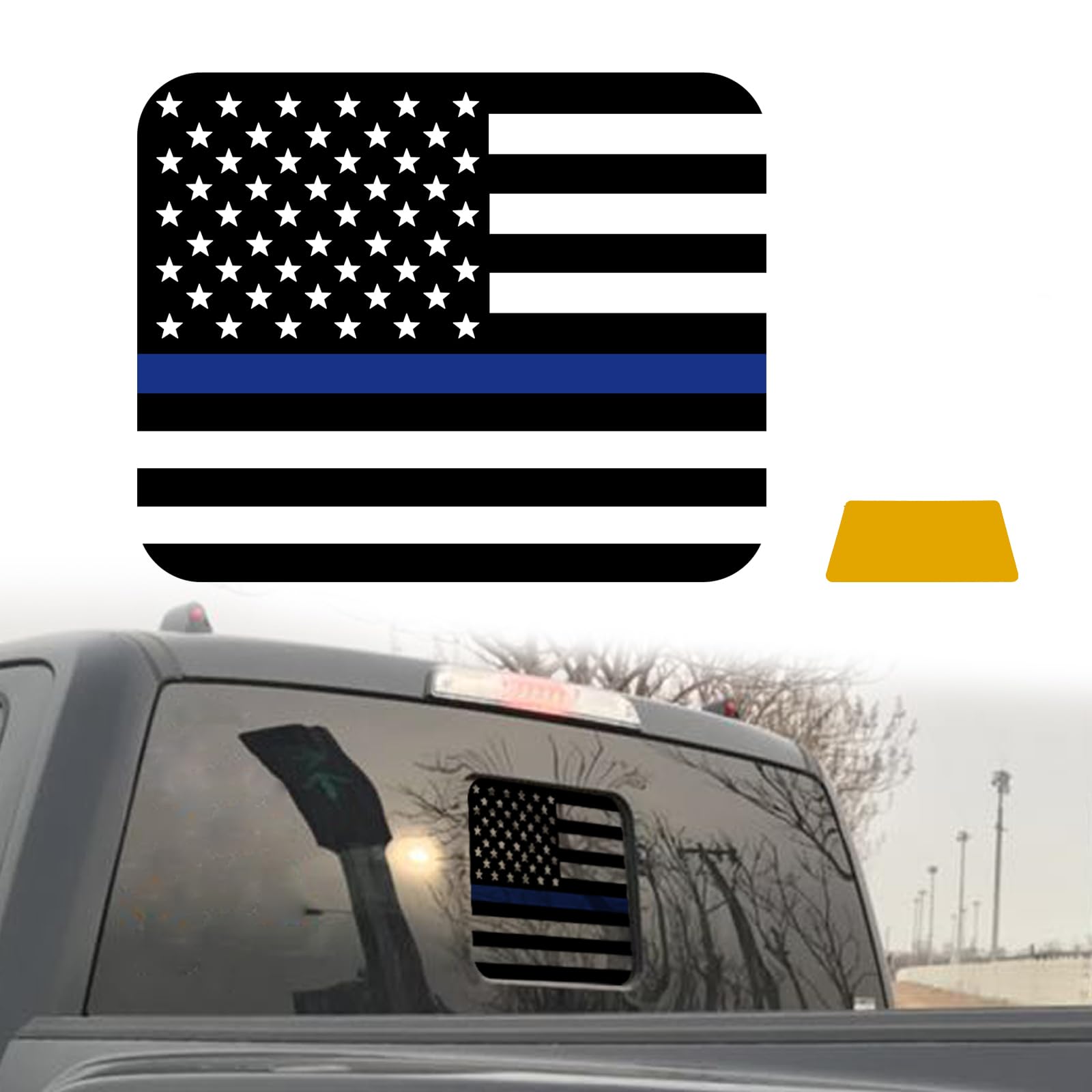 Amazon.com: Rear Middle Window American Flag Decal Compatible with Ford ...