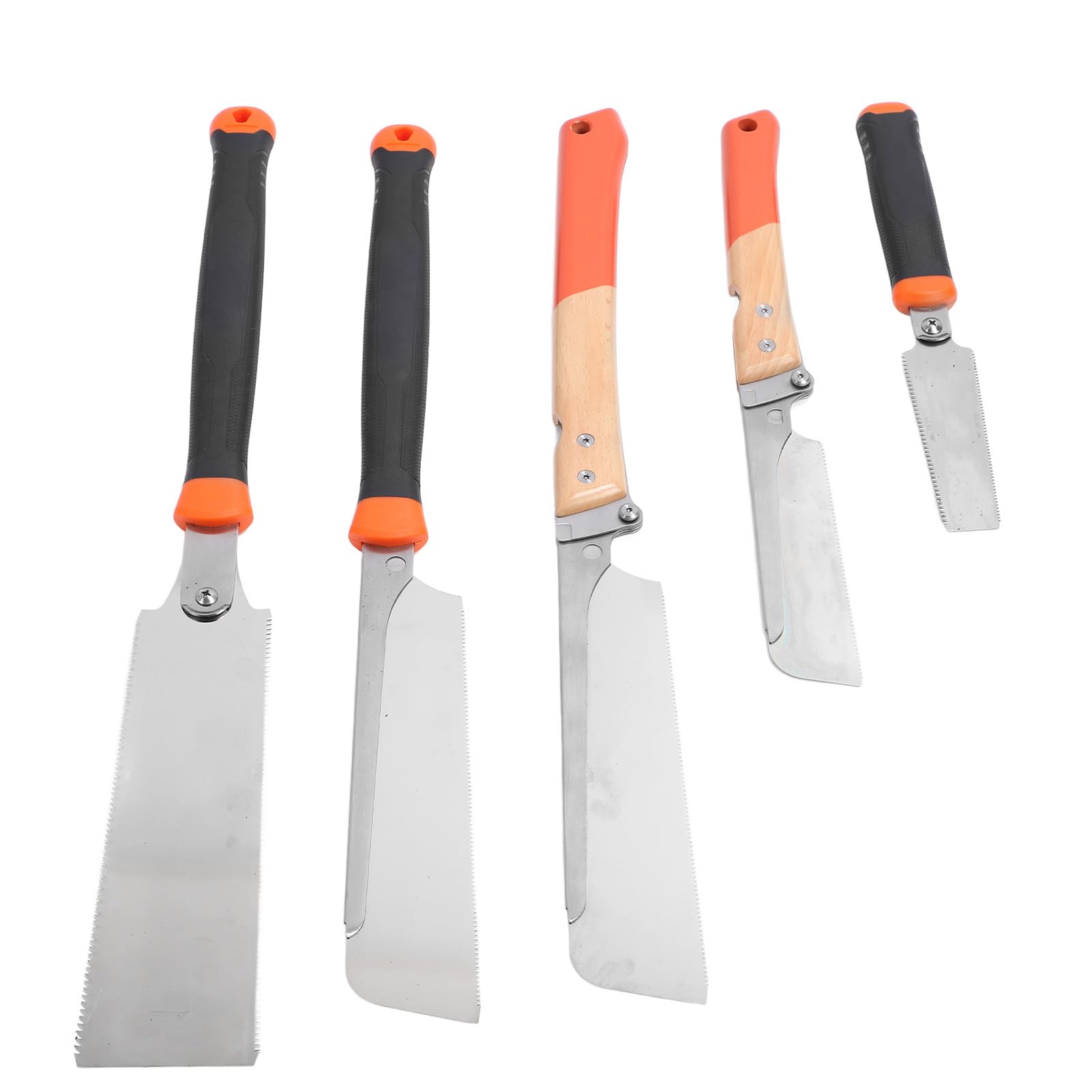 Cocoarm Juego de Sierra Manual para Carpintería, Juego de Sierra de Tracción para Carpintería de 5 Piezas con Cuchillas de Acero con Alto Contenido de Carbono SK5, Diseño Plegable y de Doble Filo,