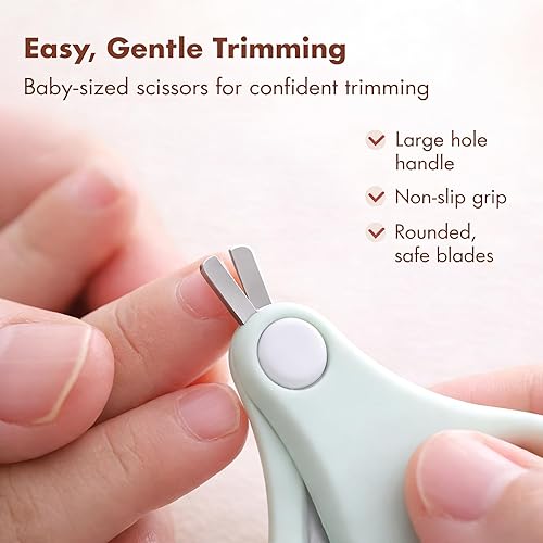 Miniatura 3 de Juego de uñas para bebé, set de cuidado de uñas 4 en 1 con lindo estuche, cortaúñas para bebé, tijeras, lima de uñas y pinzas, kit de manicura y