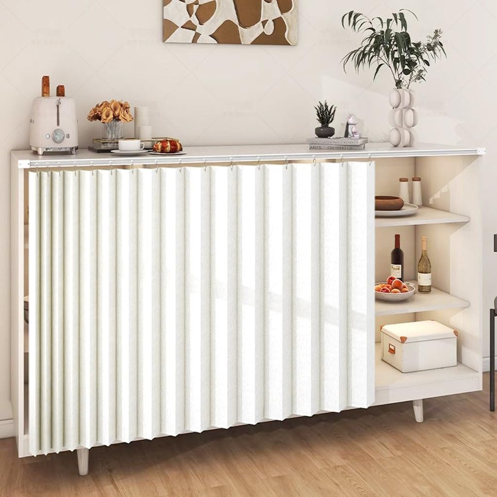 DSSHENGDS Customized multi-functional slide curtain, suitable for doorless cabinets, washing machines and wardrobes-White- W90cmxH150cm — image 1