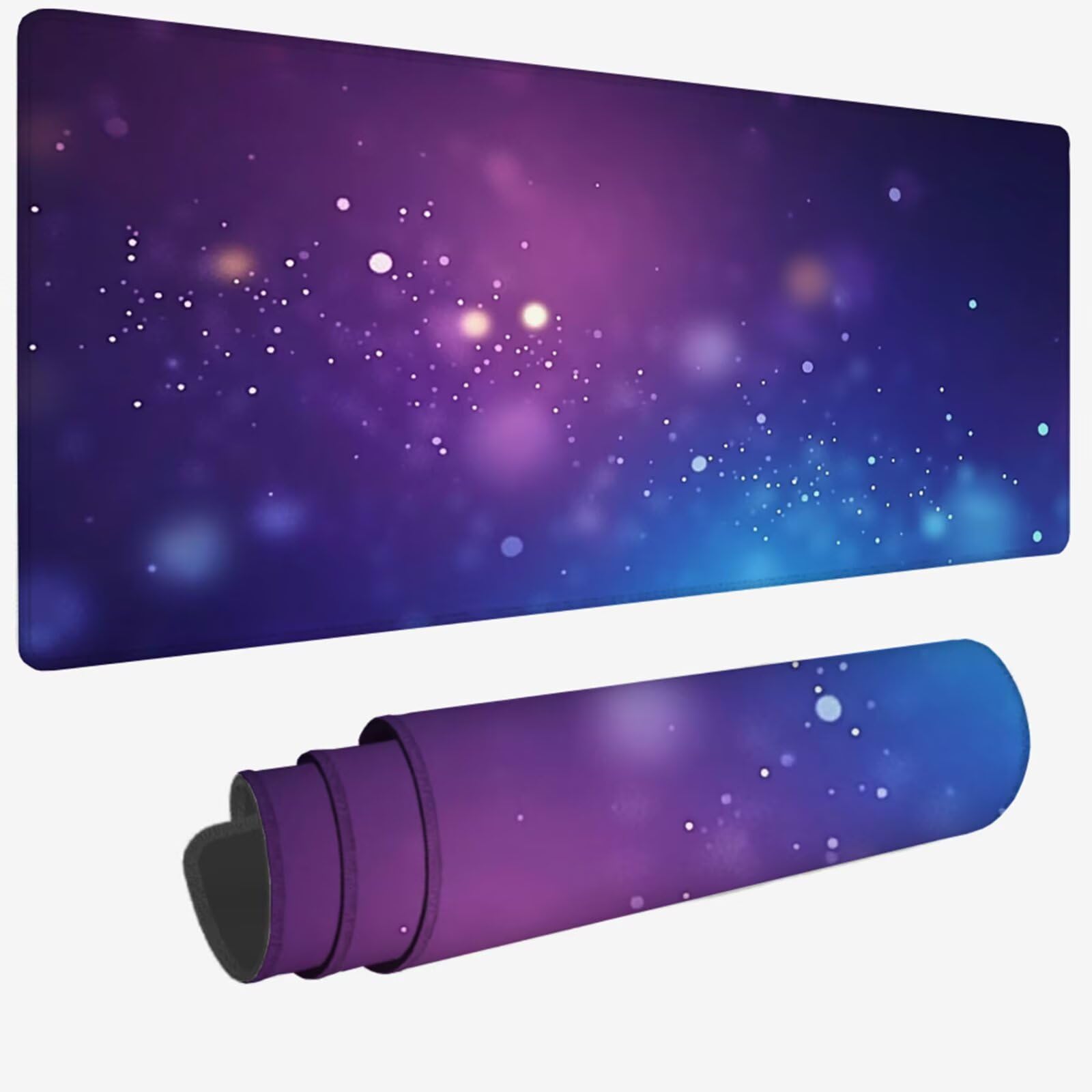 Podkładka pod mysz XXL 1500 x 800 x 3 MM, duża niebieska podkładka pod mysz z wodoodporną i antypoślizgową gumą sen pod ręką biurko zszyte krawędzie, poprawia precyzję i szybkość dla gracza W-92