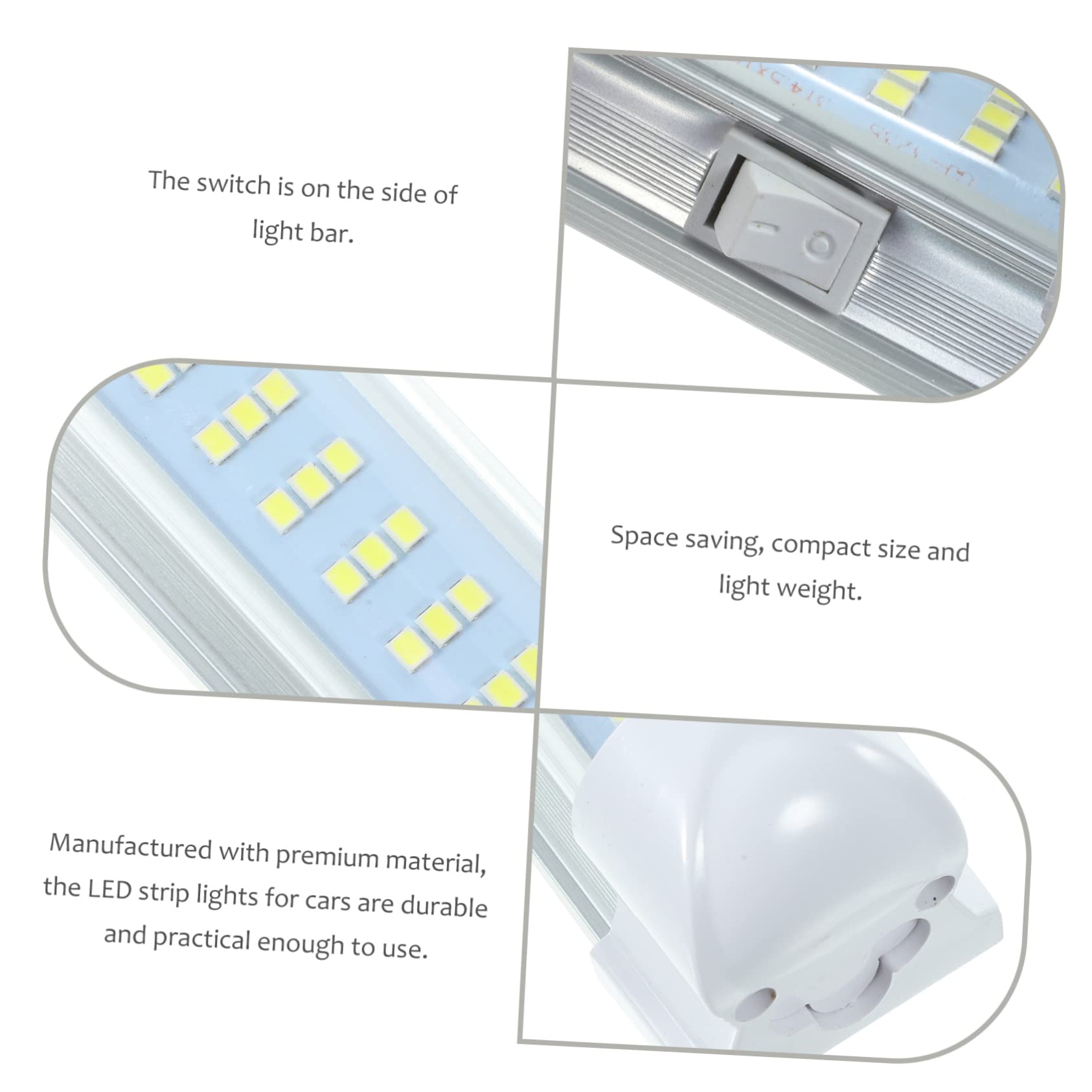 SOLUSTRE 4pièces Bande LED Intérieure De Plafond RV Éclairage pour Camion Caravane Et Bateau Installation Facile Et Luminosité
