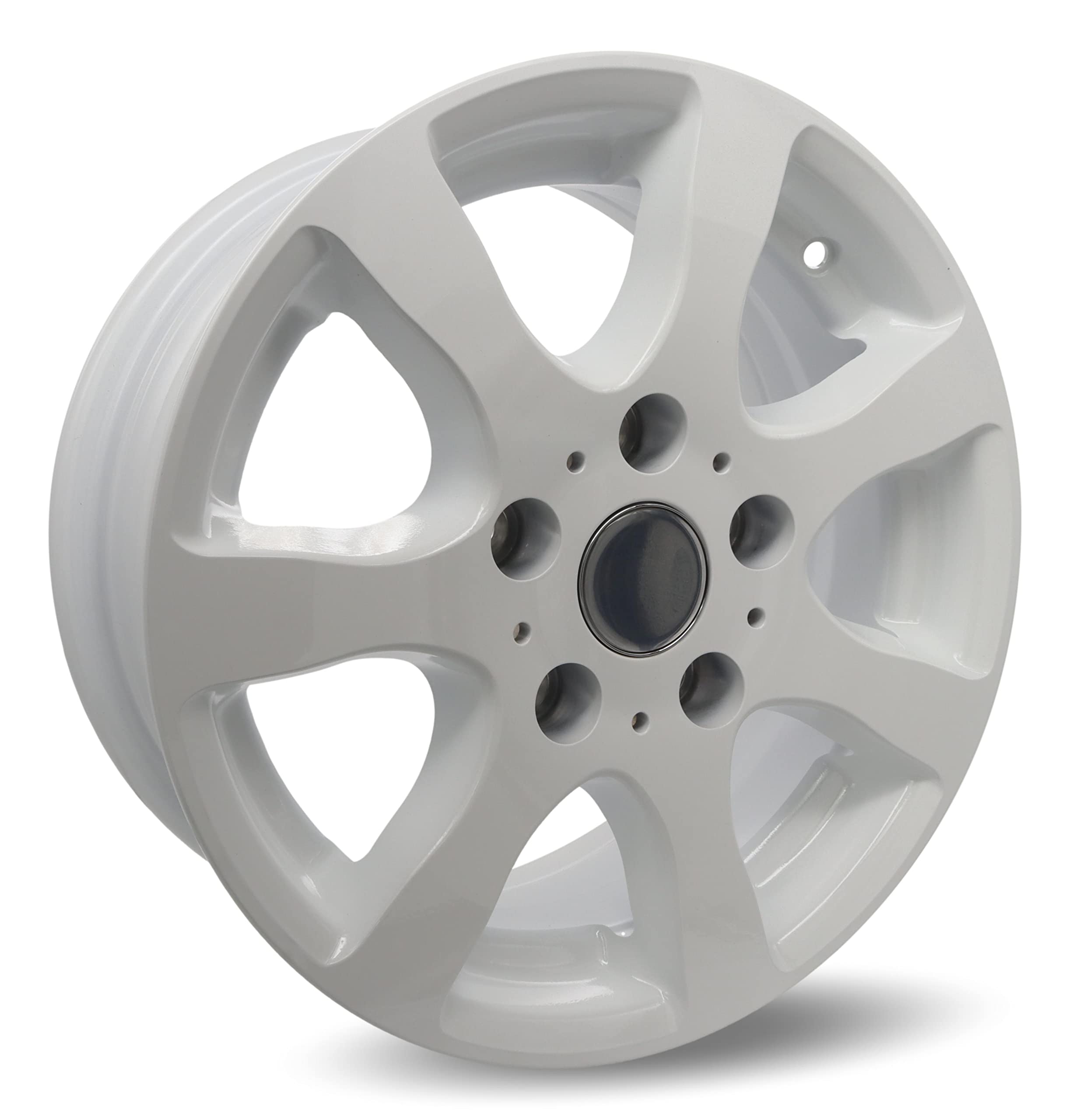 Cerchione in alluminio Tomason Germany TR3 6014 bianco 6 J x 14, 112 x 5, ET30, portata 1000 kg, ad esempio per Hobby, Caravan, Rimorchio, Cerchi da 14 pollici