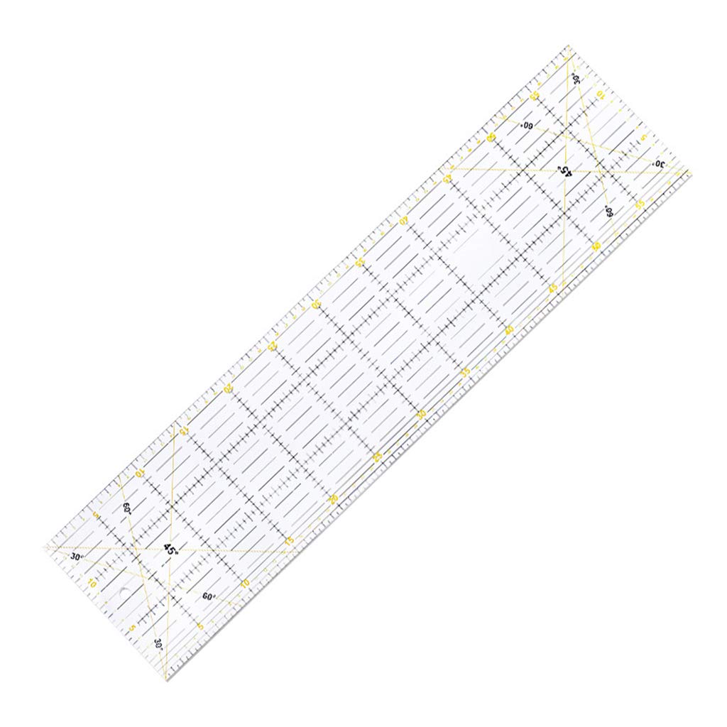 Règle de couture 30/45/60 cm transparente et gabarit hexagonal pour patchwork