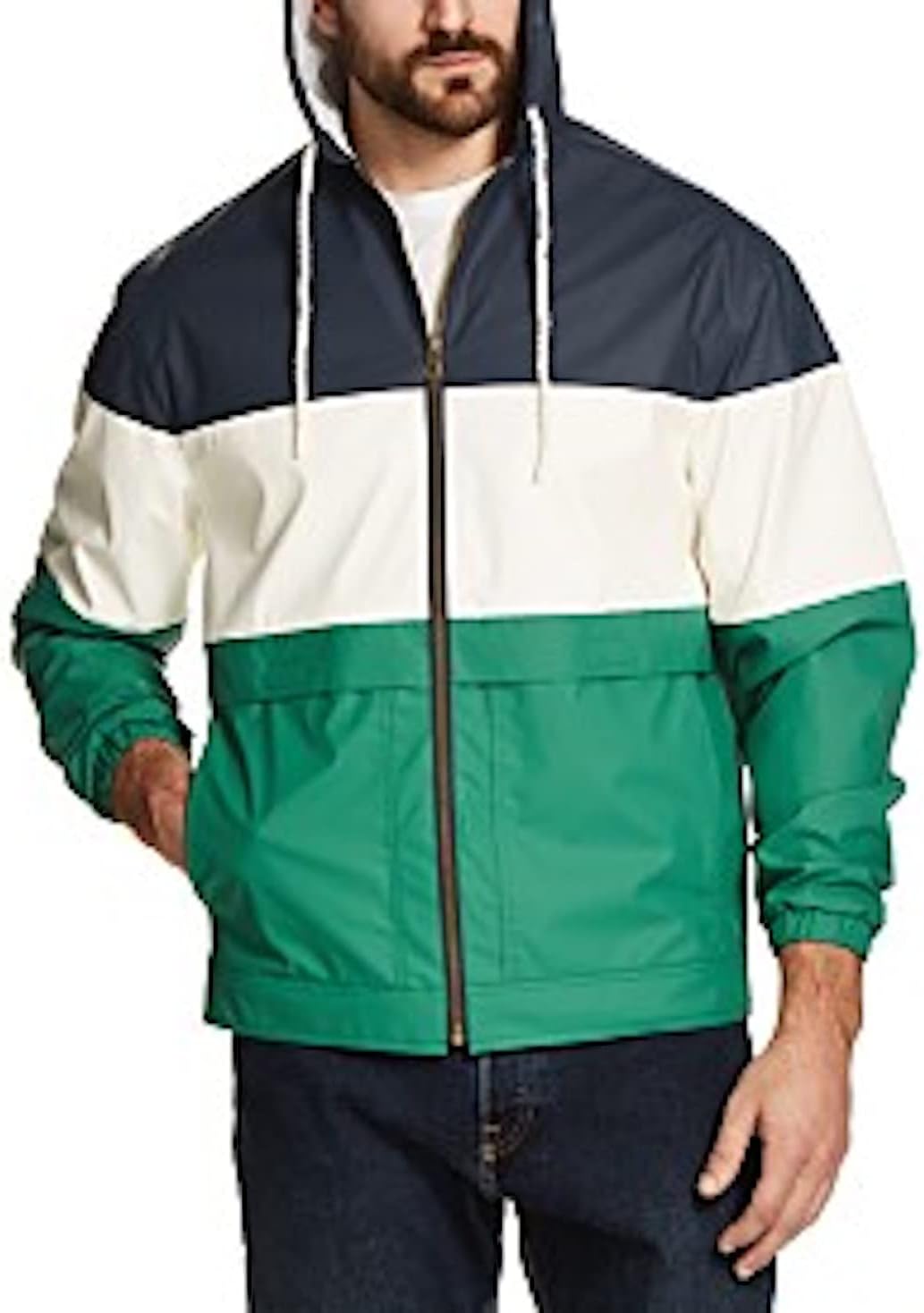 Weatherproof Vintage Men's Rain Slicker Jacket (Navy/Green, XX-Large, xx_l)