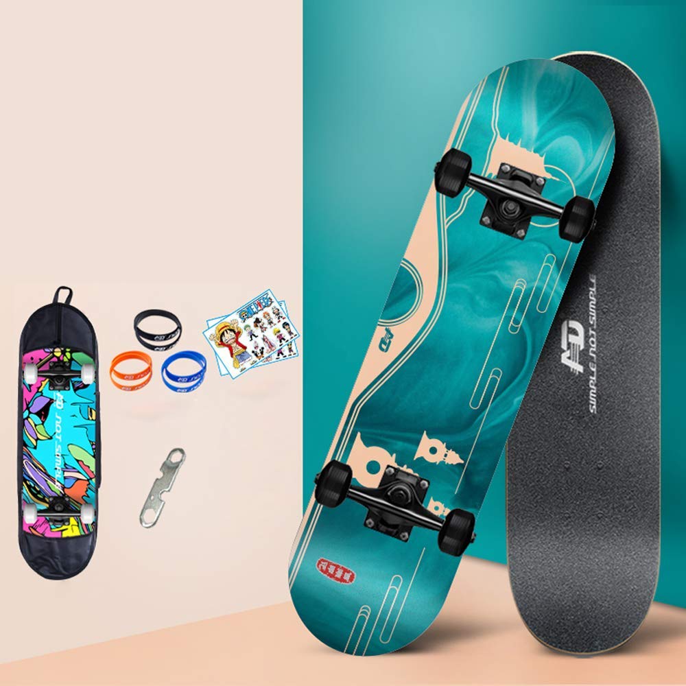Skateboard fessional Version Komplettes Skateboard, 7-Lagiges Ahorn-Skateboard Fuuml;r Erwachsene, Junge Anfauml;nger, Jungen Und Mauml;dchen 52 * 32Mm Rad, Buuml;rste Die Straszlig;e Tanzbrett peng