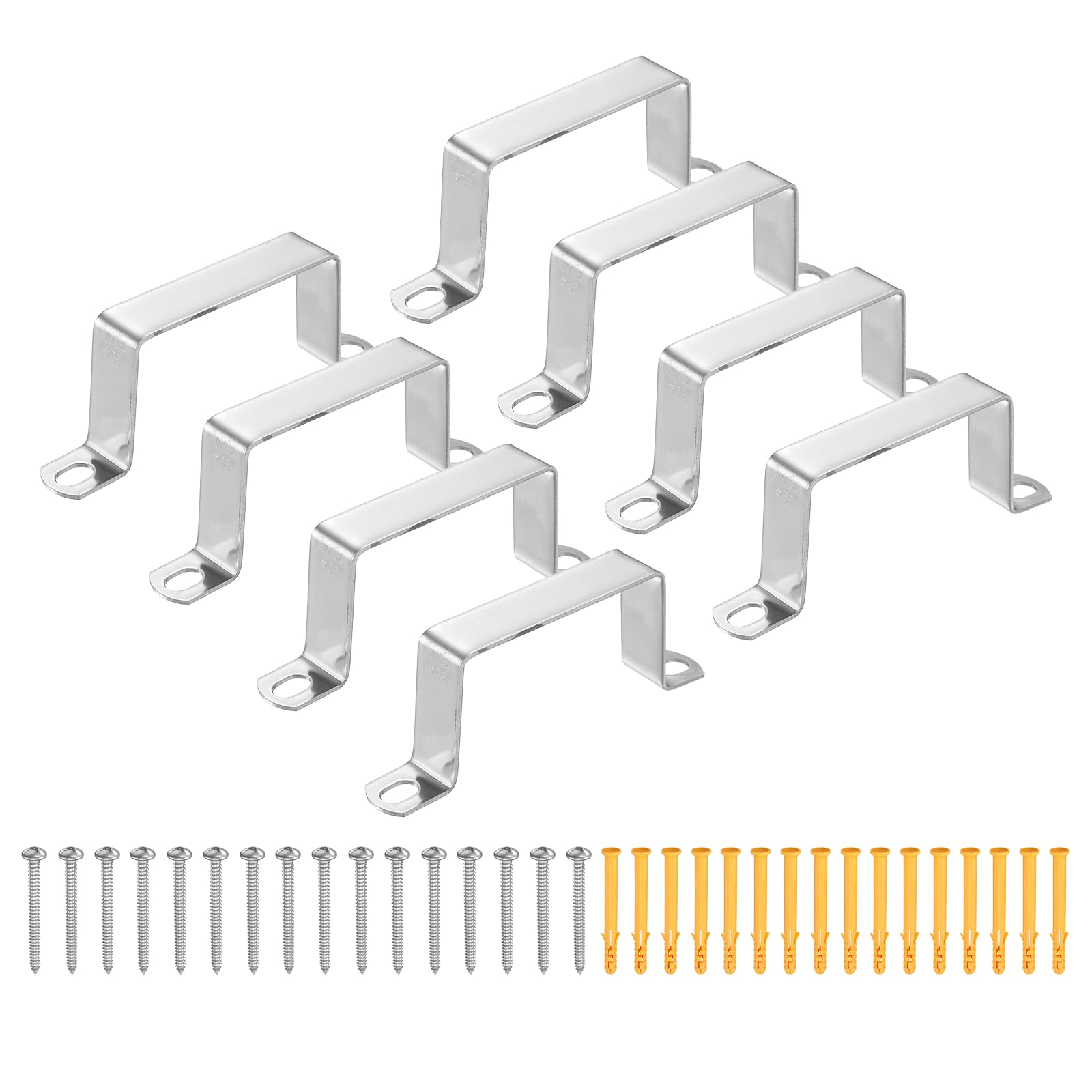 HARFINGTON 12 morsetti quadrati per tubi, 75 x 45 mm, in acciaio inox 304 | Morsetto a forma di U, staffa per connettore con fibbia a tubo quadrato con viti per tubo flessibile cavo recinzione ponte