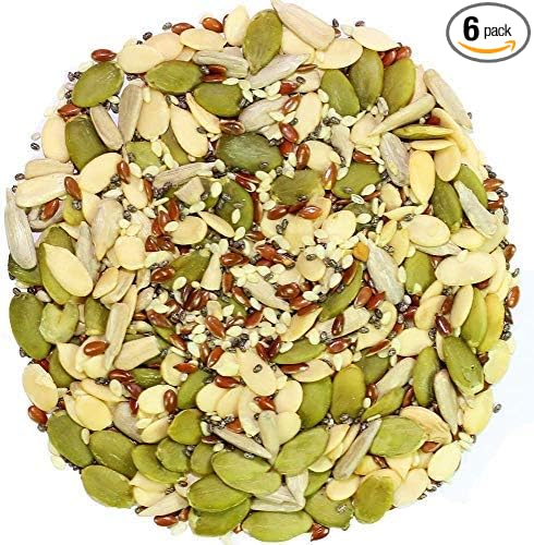 Healthy Raw Seeds Combo For Eating 600gms Pack OF 6 Each 100 gram, (Pumpkin Seeds, Sunflower, Sesame, Chia, Flax Seeds, Watermelon Seeds), Seeds Mix for Eating, All Seeds Combo Pack