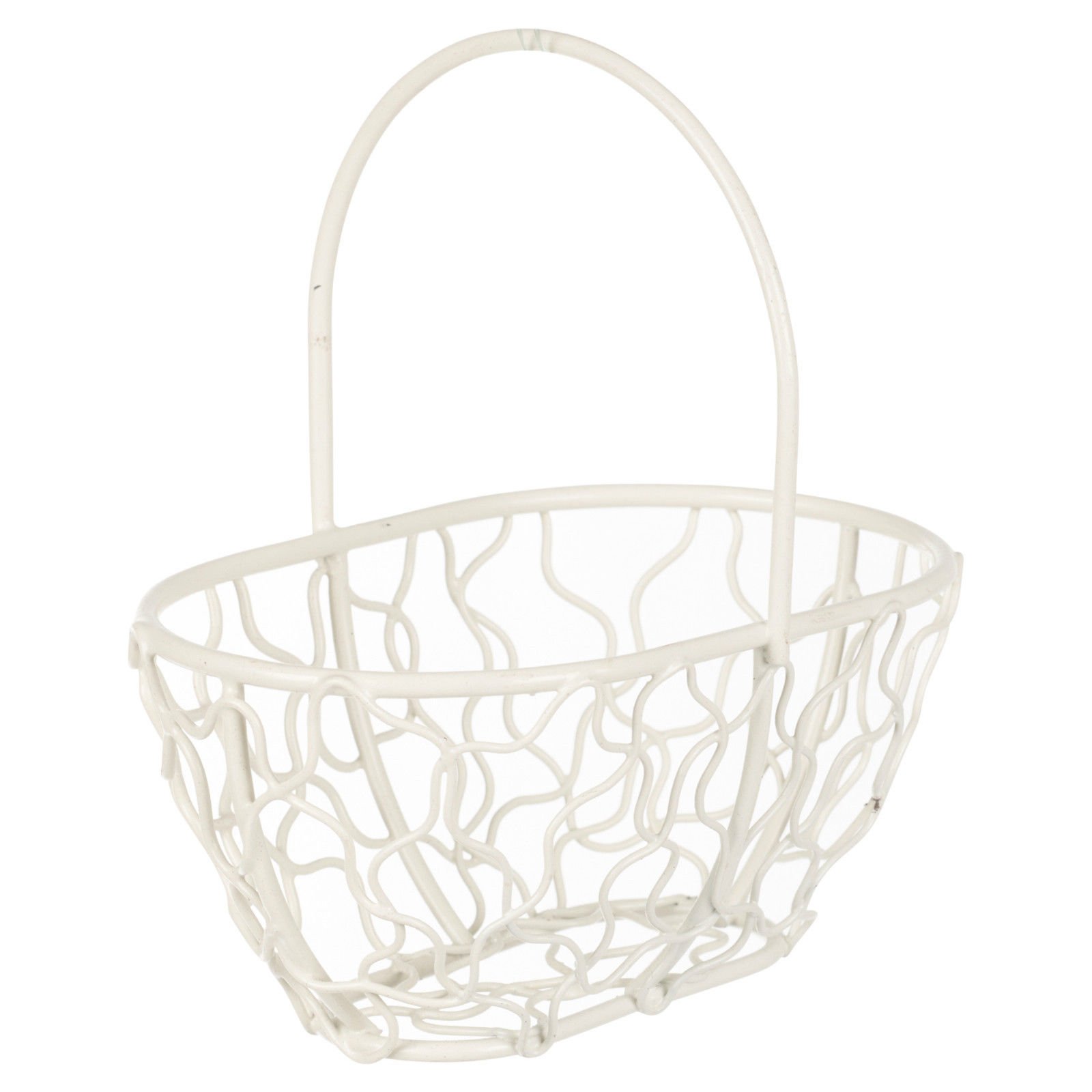 Urbnliving Oblong Ivory Wire Mesh Basket