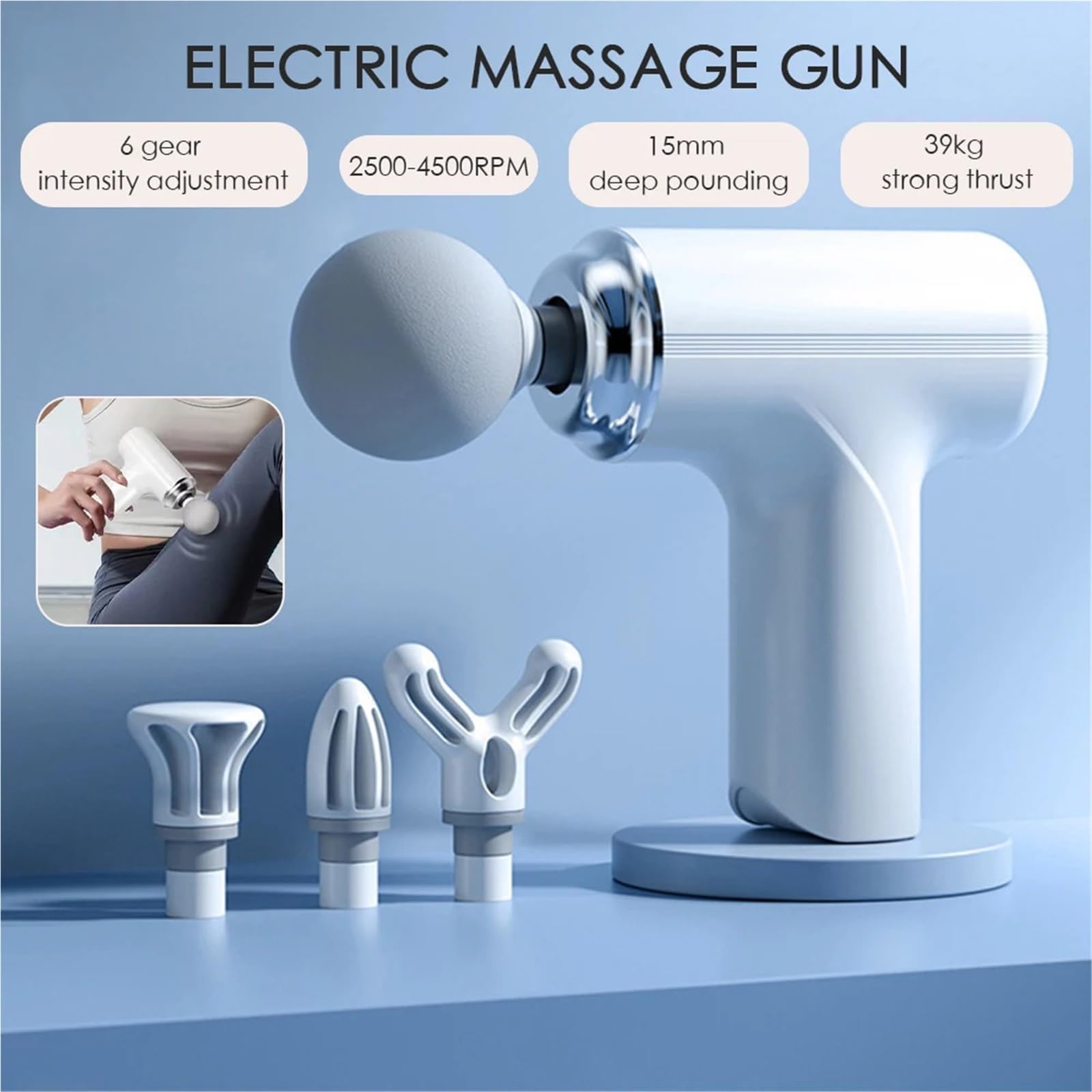 Masajeador portátil, Mini Pistola De Masaje, Masajeador Muscular Eléctrico Con 6 Niveles Velocidad, Portátil, Mano Para Cuello, Espalda, Hombros Y Cuerpo(Green)