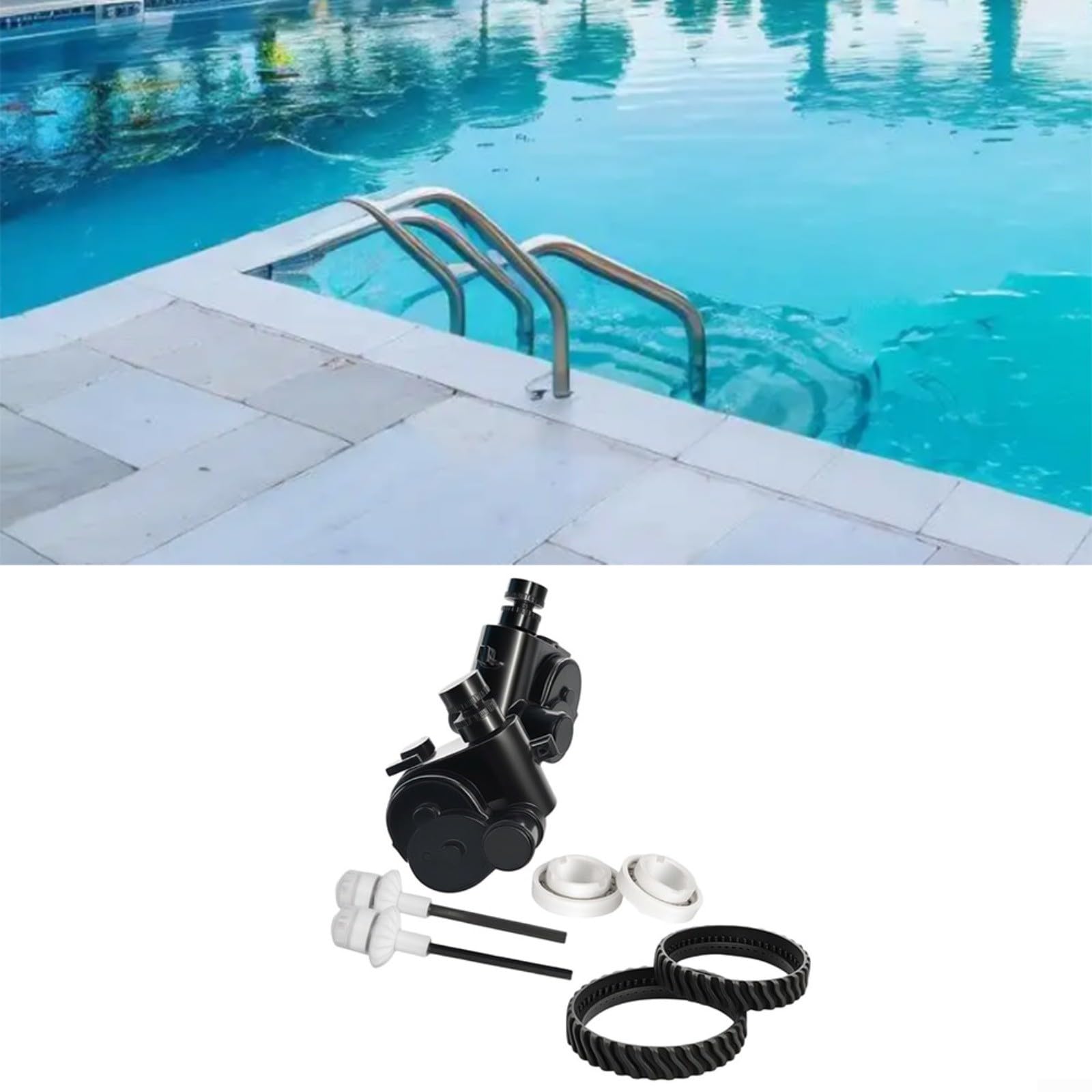 Kit di riparazione per la pulizia della piscina MX6 MX8 per elite albero motore meccanismo di sterzo tracce cuscinetti, per robot aspirapolvere set di restauro nero bianco