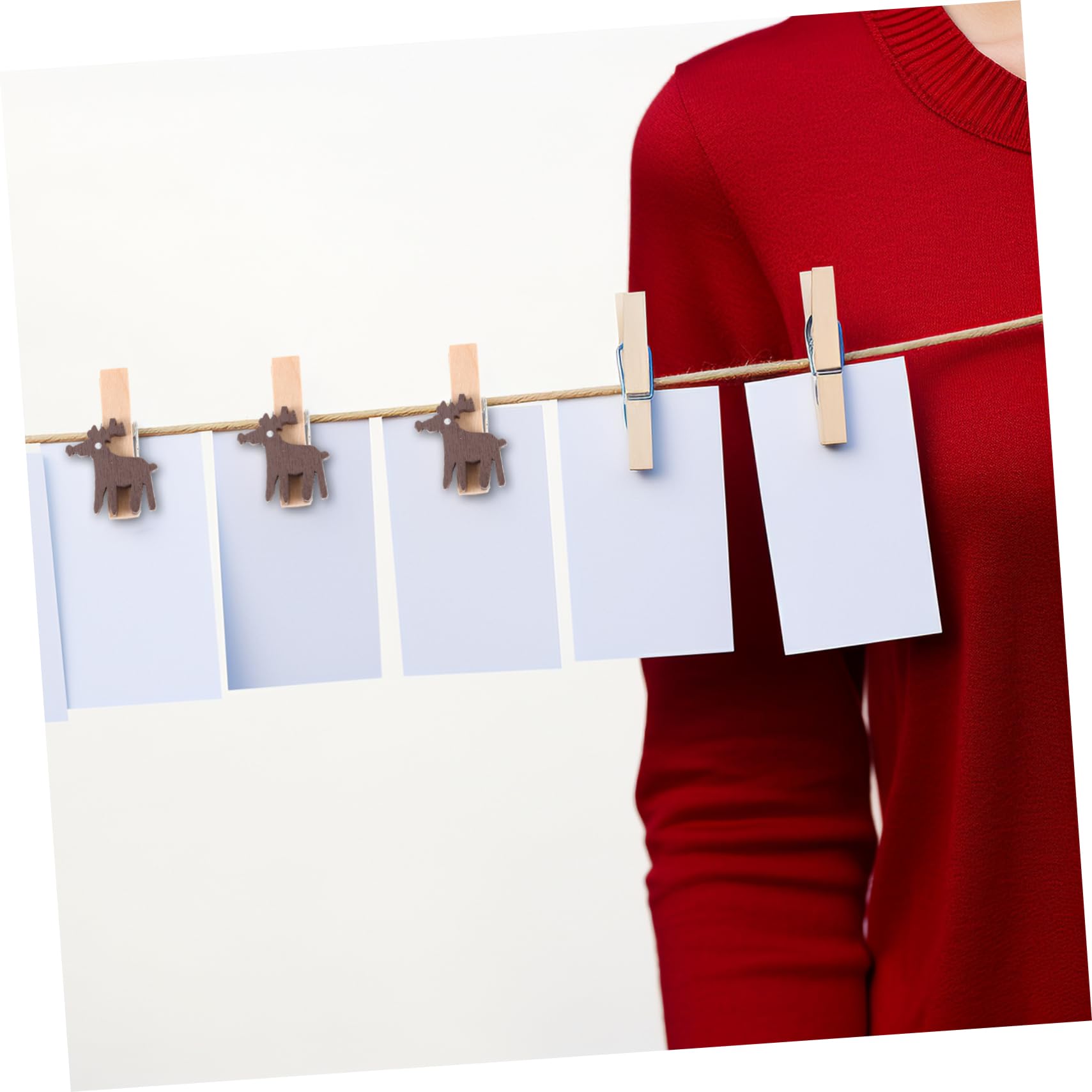 Alipis 375 STK kleine Wäscheklammern weihnachtsbasteln Weihnachts basteln weihachtsdeko kleine Fotoklammern weihnachtliche dekorative Clips Cartoon-Fotoclips Mini-Wäscheklammern Holz