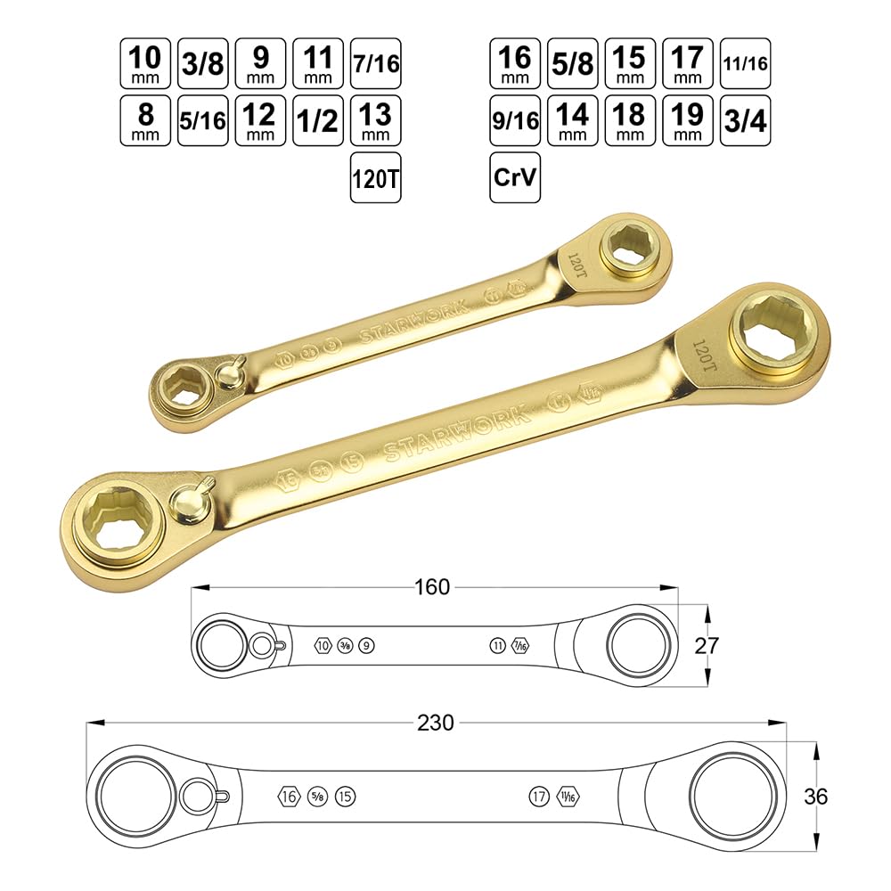 Amazon | STARWORK TRUE MECHANIC™ GPlating™ 2ピース 10-in-1 120T