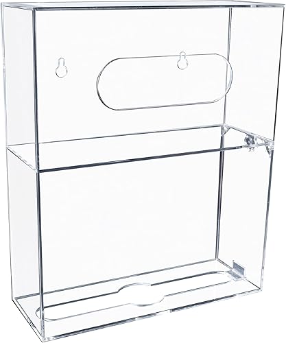 Miniatura 6 de Soporte de pared para guantera y dispensador de toallas de papel, soporte de acrílico transparente para toallas de mano con tapa, adecuado para