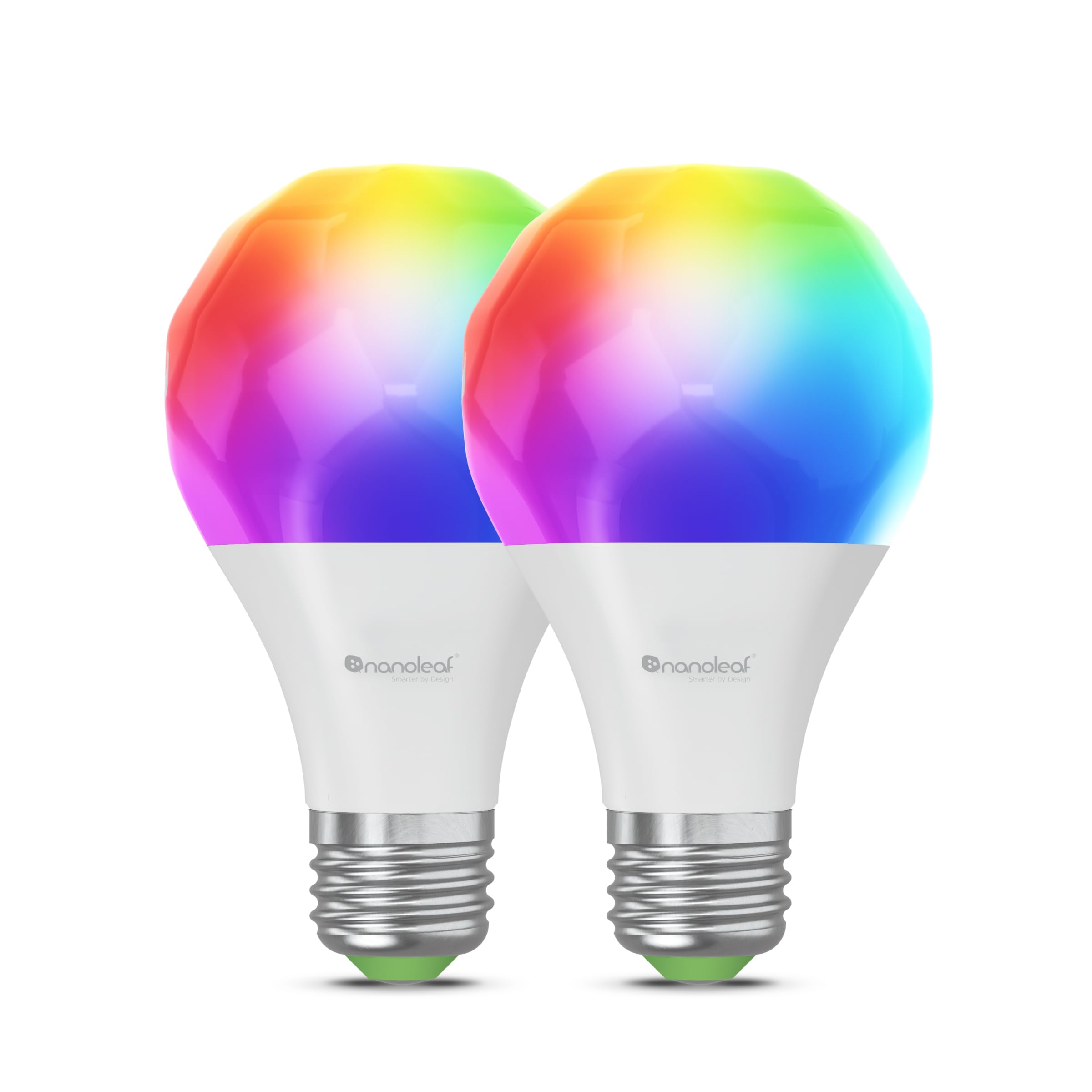 Nanoleaf Matte WLAN Alexa Light Bulbs E27, 2 Smart RGBW LED Bulbs - 16 Million Colours, Dimmable & Remote Control, App & Voice Control (Compatible with Apple & Google Home), Decoration & Gaming