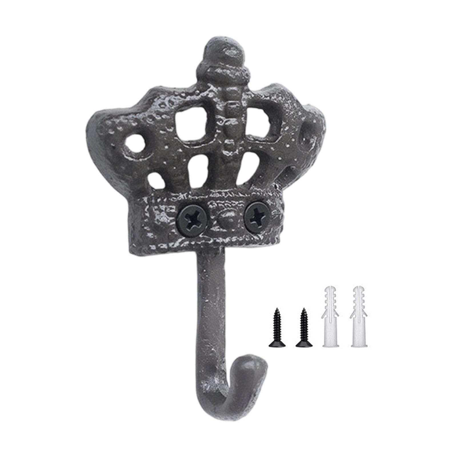 Iron Wall Hook Decorative Crown Wall Hanger for Entryway Keys, Bedroom Scarves, Bathroom Robes and Boutique Display Decorative Metal Organizer Cloak Hook Robe Holder Accent Foyer Mudroom Vanity Closet