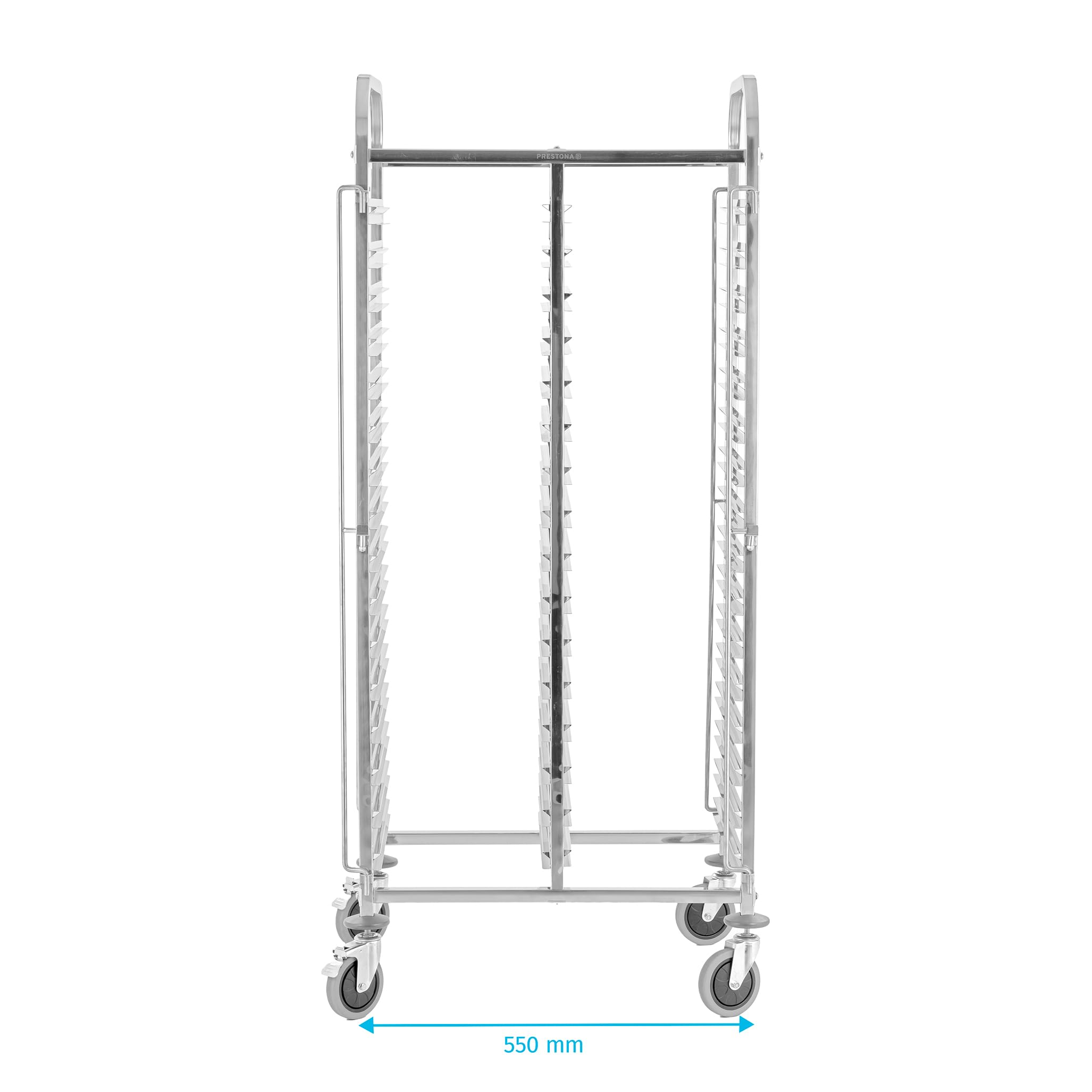 TECHNICA Prestona Edelstahl Transportwagen 32xGN 1/1 - Gastronormwagen 550x740x1735 mm - Wagen - Tablettwagen - Regalwagen - Einschübe Gastro - Rollbehälter - Servier Trolley - Profi Catering Lager