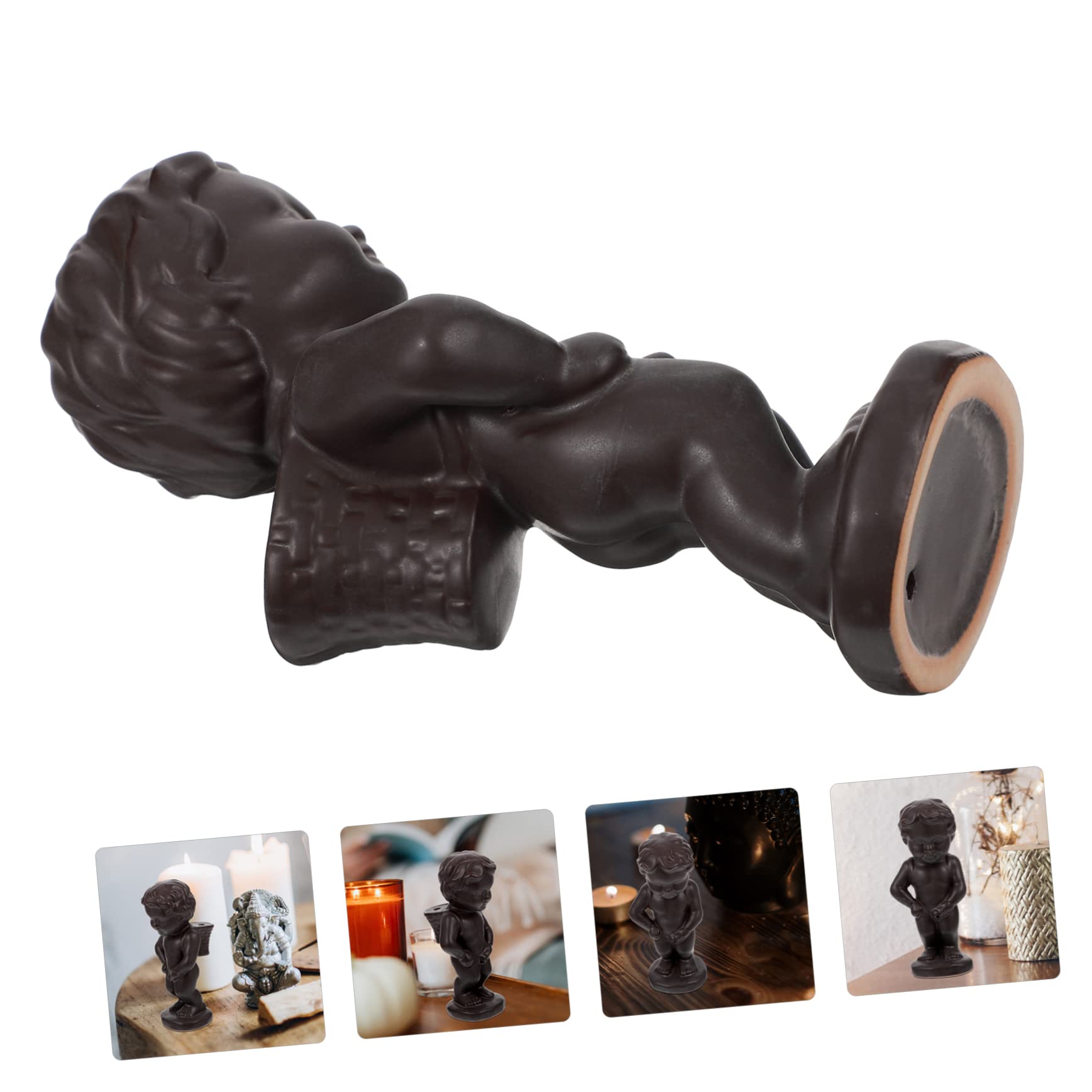 Cabilock Quemador de Incienso Creativo de Cerámica Marrón para Aromaterapia, Soporte Delicado para Relajación en Yoga y Meditación, Adorno Hogar