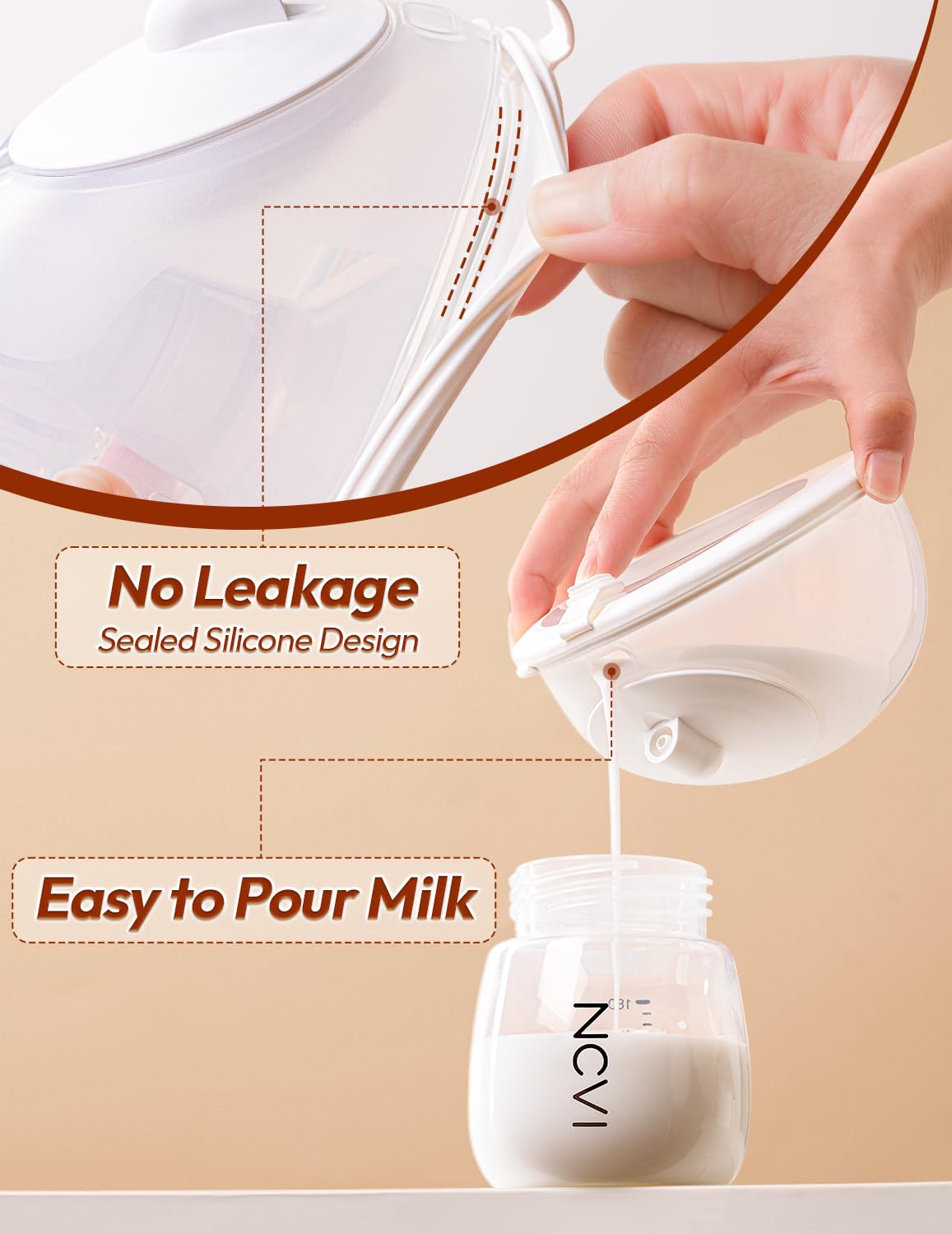 NCVI Tire-lait mains libres 8786, double pompe électrique portable pour l'allaitement