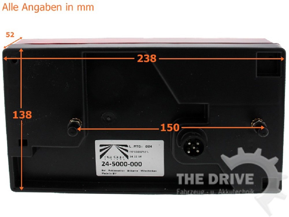 The Drive | Anhänger Rückleuchten Satz | Aspöck Multipoint 1 I | 4m Anschlusskabel 7-polig | Rechts & Links | Bajonett-Anschluss | Rücklichter für PKW-Anhänger, Trailer & Wohnwagen