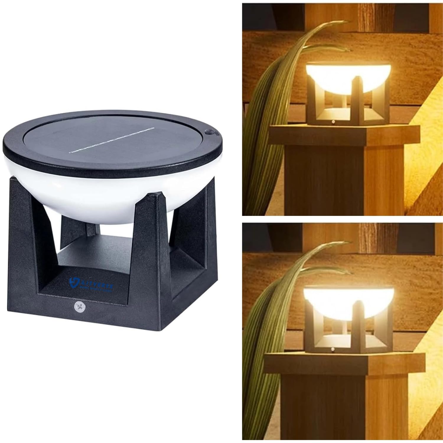LITVERSE Solar Pillar Light, 14Cm Large Outdoor Post Modern Column Cap Lights Ip65 Waterproof Dusk to Dawn Deck Lantern Led Lamp for Flat Surface Patio Garden Decoration-image-12