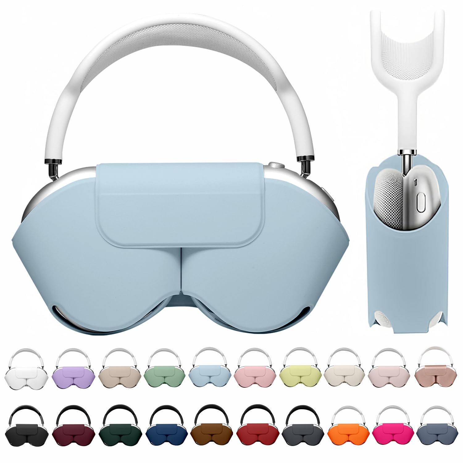 Maxjoy for Apple Airpods Max Smart Case Cover, Soft PU Leather Protective Cover Accessories for Airpod Max with Sleep Mode, Anti-Dust Travel Carrying