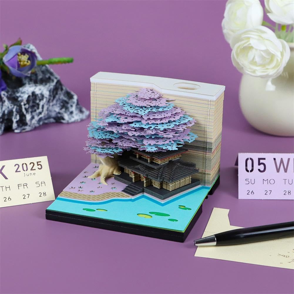 Calendrier 3D 2024 - 125 Feuilles De Papier Mémo - Calendrier 3D - Forêt - Courrier Créatif - Bloc-notes Pour Enfant/amoureux/amis/épouse/étudiant (forêt