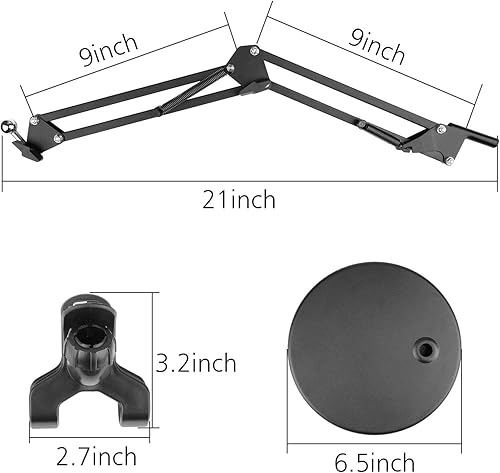 Miniatura 4 de Chromlives Soporte de teléfono superior - Soporte de brazo articulado con base, soporte ajustable para teléfono y tableta 360 grados