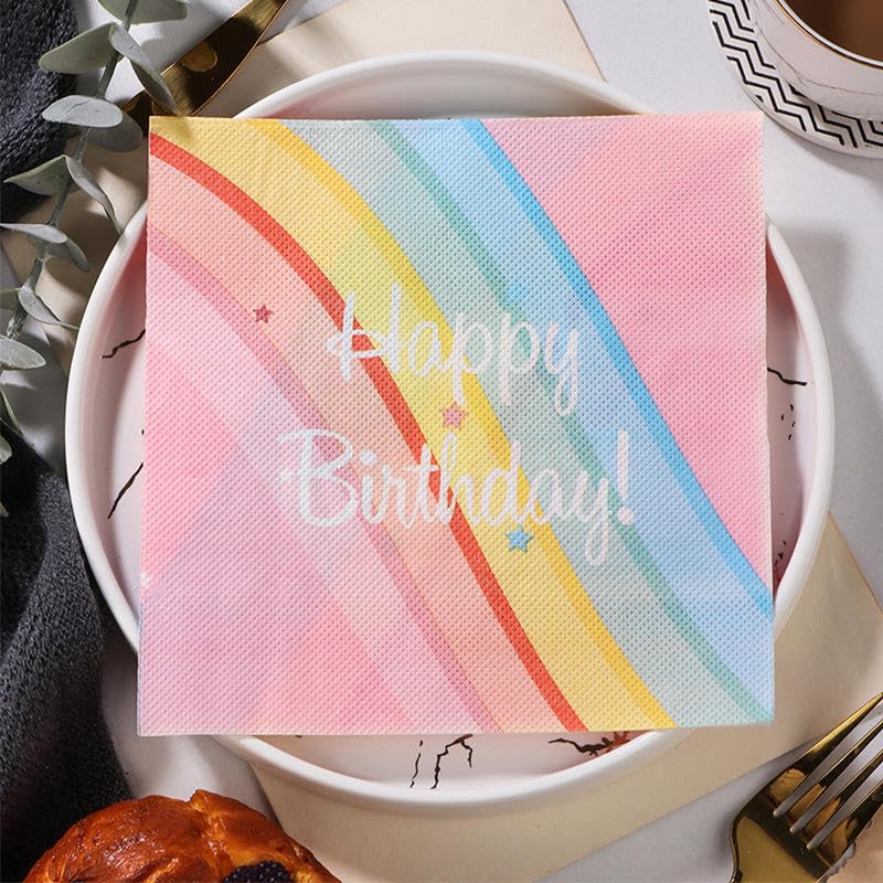 Tovaglioli di Carta Stelle Arcobaleno Tovaglioli per Decoupage Decorati Tovaglioli Bar Compleann Carta Lgienica Tovagliolo Decorazione Da Tavola Usa e getta Per Matrimoni Feste 30 Packs(33x33cm)