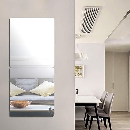 Miniatura 5 de Lámina de espejo autoadhesiva de acrílico para pared, plástico sin vidrio, azulejos de espejo de seguridad para niños, rectángulo de pared, 6 x 9