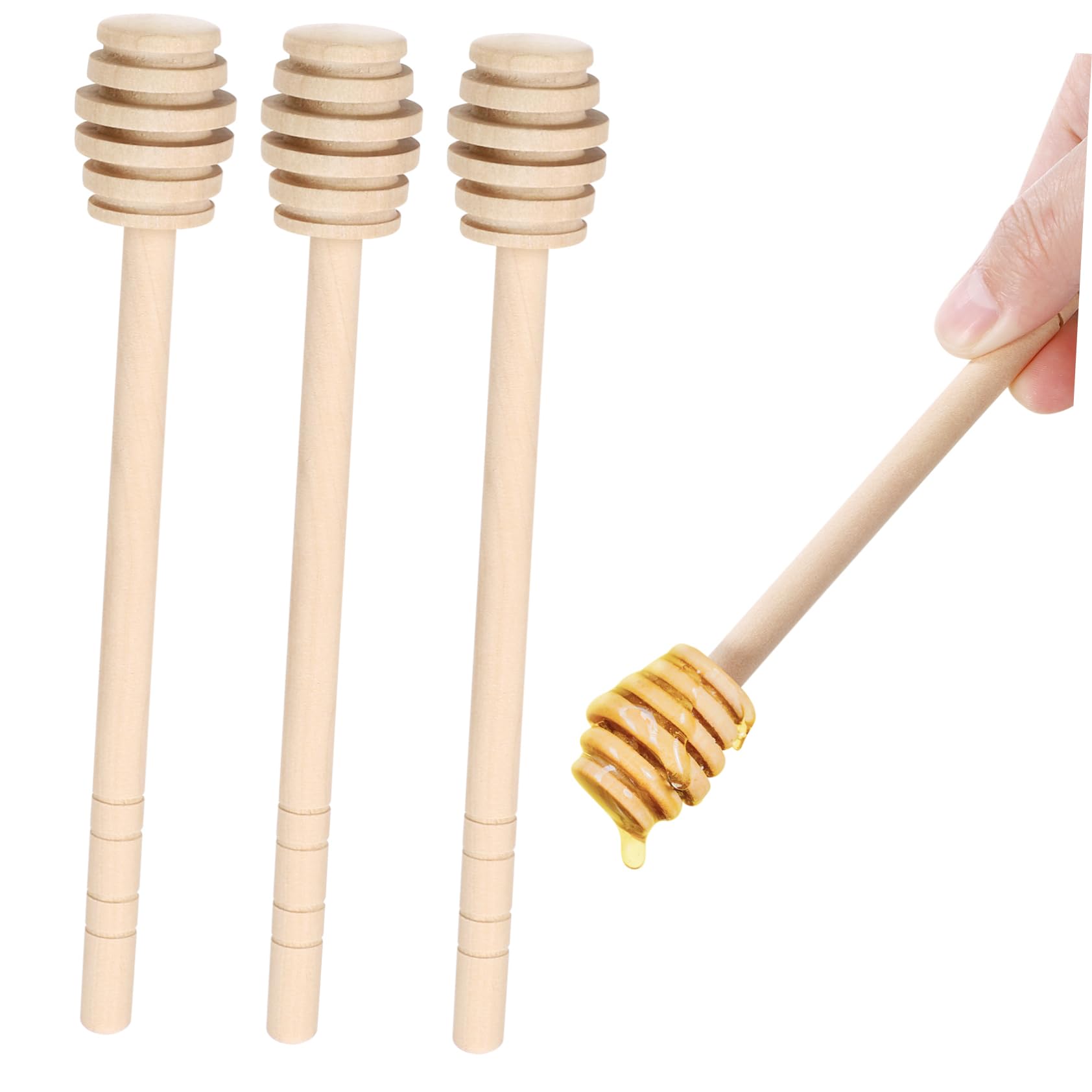 NAMOARLY Wooden Sticks 3pcs Honey Stir Mixers Wood for Honey Syrup Jam Easy to Use